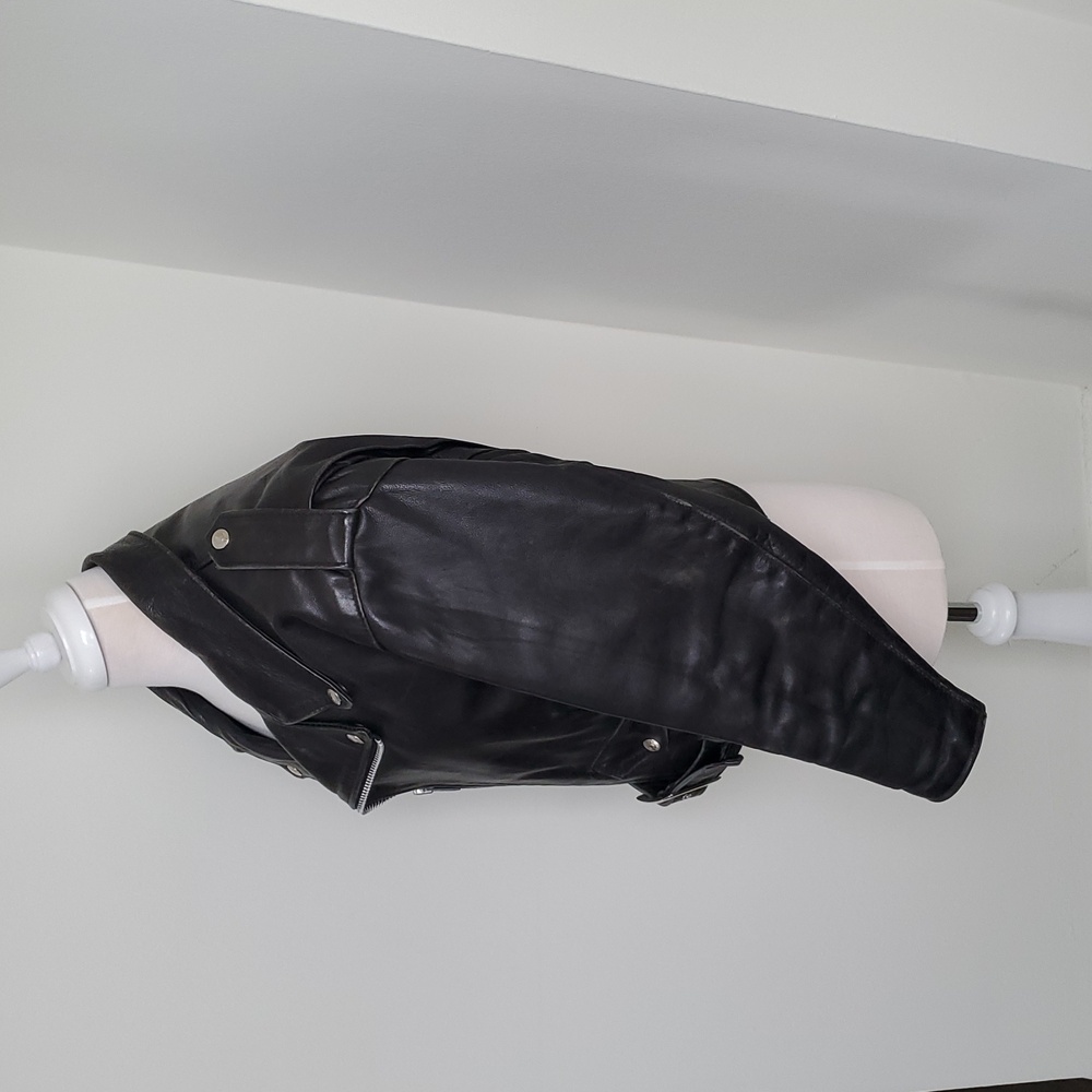 Vintage Schott Perfecto Womens 108W '90s Black Leather Motorcycle Jacket Sz 12 - Picture 3 of 16